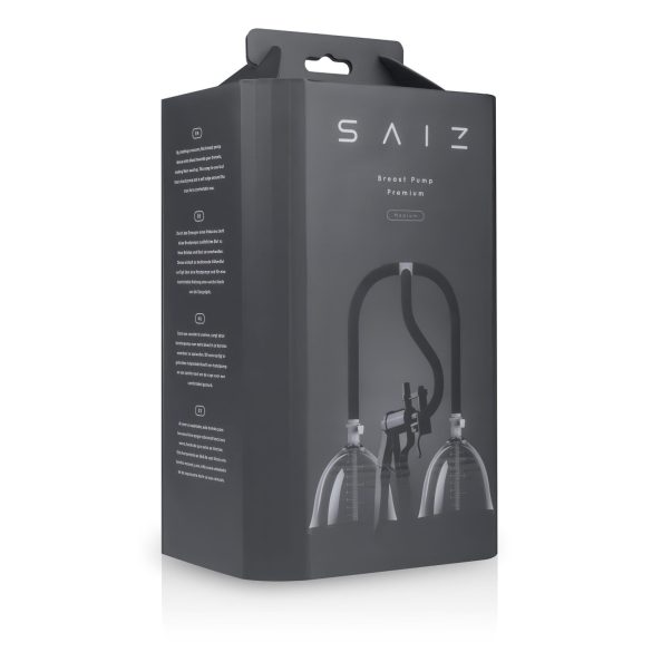 Saiz Premium - divkāršs krūtspumpis - mazs (caurspīdīgs-melns)