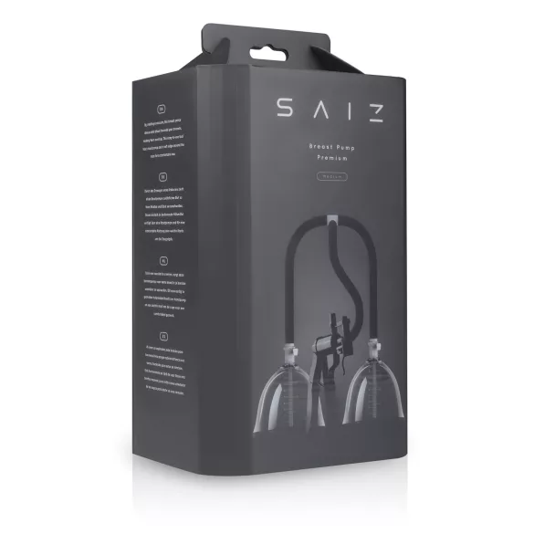 Saiz Premium - elektriskā krūts pumpis dubultā, mazs, caurspīdīgs-melns