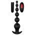 Cheeky Love - anālais vibrators ar pērlītēm un tālvadību, uzlādējams, melns