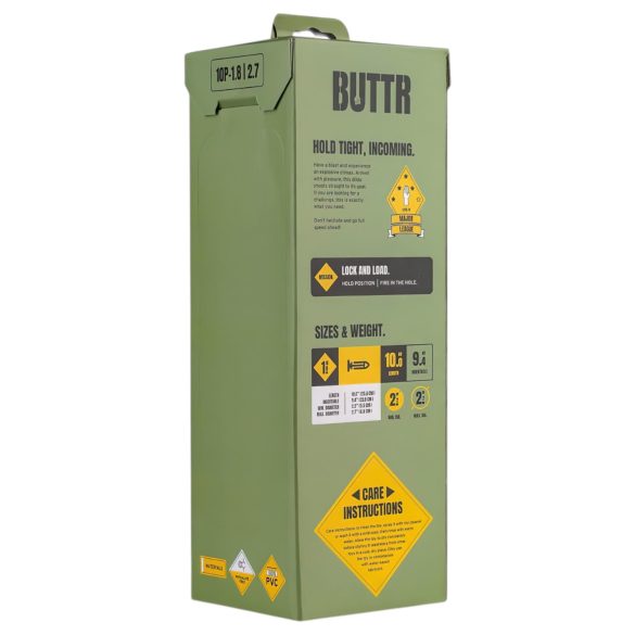 BUTTR liels dildo ar piesūcekni melnā krāsā