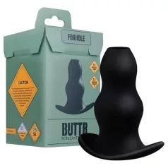 BUTTR Foxhole - dobs anālais dildo ar atvērumu melns