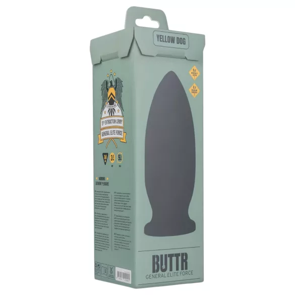 BUTTR Yellow Dog - dildo ar piesūcekni melns