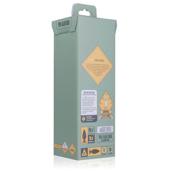 BUTTR Yellow Dog - dildo ar piesūcekni melns