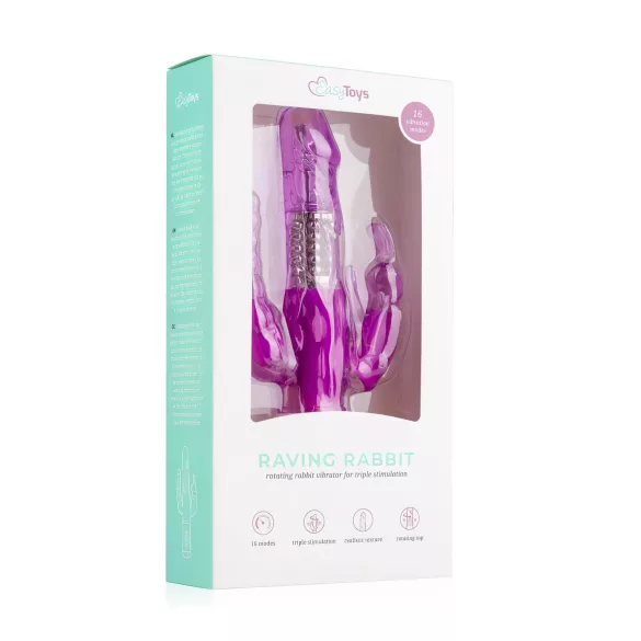 Easytoys Raving Rabbit - 3 zaru vibrators (rozā)