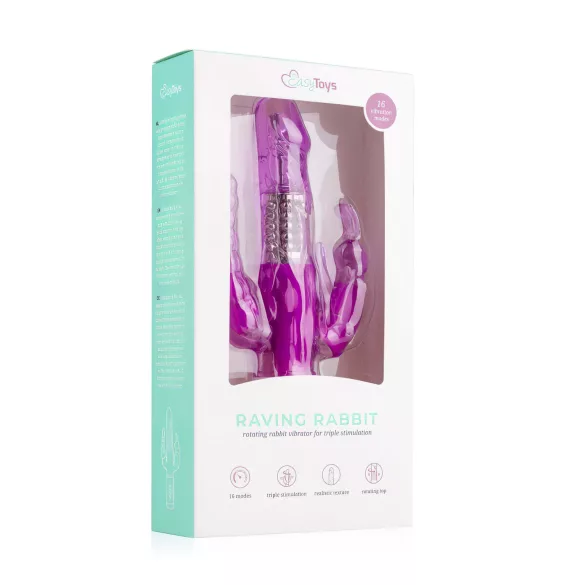 Easytoys Raving Rabbit - 3 zaru vibrators (rozā)