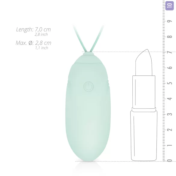 LUV EGG - vibrējošā ola ar tālvadību, uzlādējama, zaļa