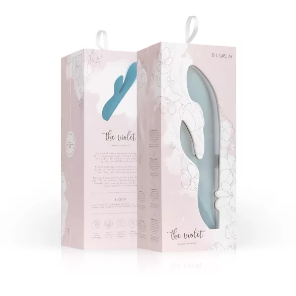 Bloom Violet Rabbit - vibrators ar klitora un G-punkta stimulāciju, tirkīza