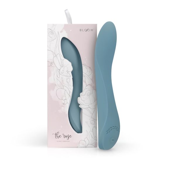 Ziedu Roze - uzlādējams silikona G-punkta vibrators (tirkīzzils)