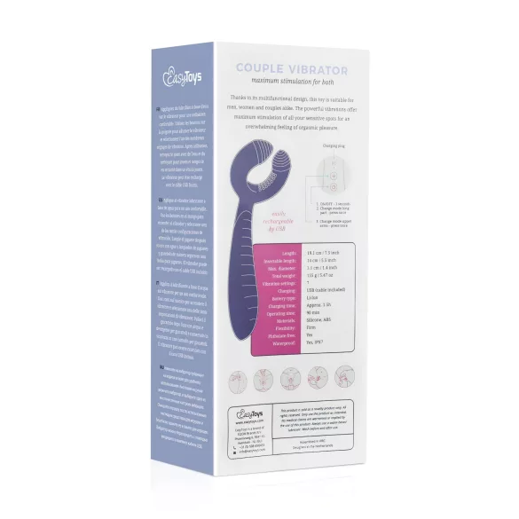 Easytoys pāra vibrators uzlādējams ūdensizturīgs violets