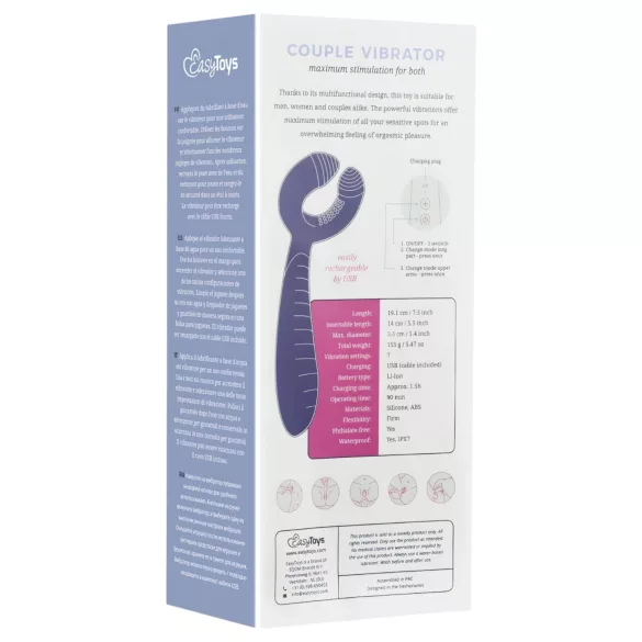 Easytoys pāra vibrators uzlādējams ūdensizturīgs violets
