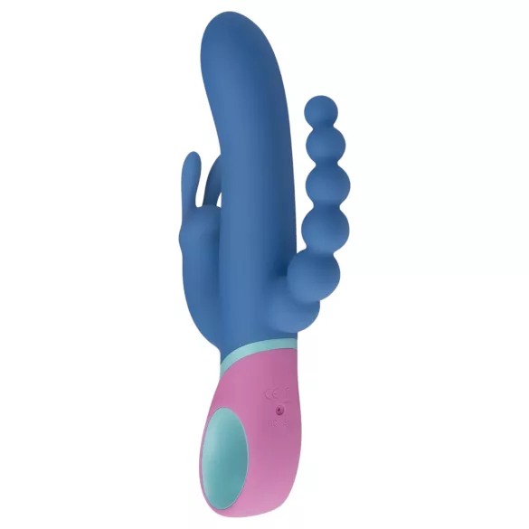 PMV20 Vice Double - vibrators ar rotējošu trīsdaļu uzgali zils