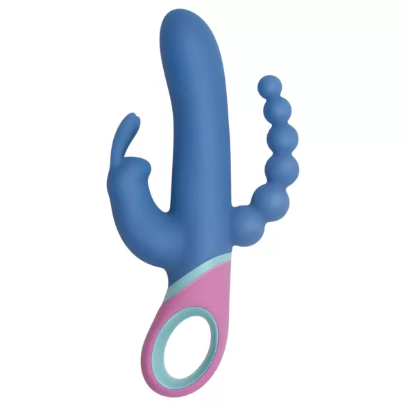 PMV20 Vice Double - vibrators ar rotējošu trīsdaļu uzgali zils