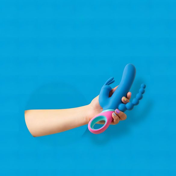 PMV20 Vice Double - vibrators ar rotējošu trīsdaļu uzgali zils