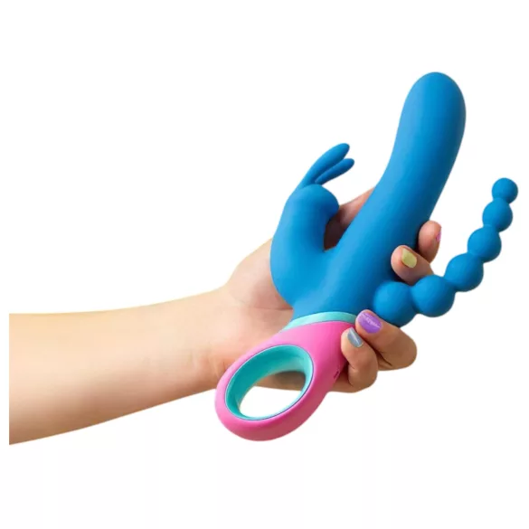 PMV20 Vice Double - vibrators ar rotējošu trīsdaļu uzgali zils