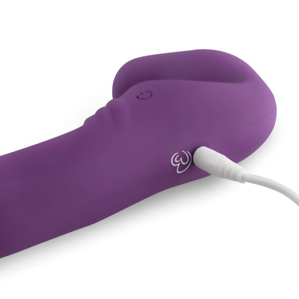 Easytoys - uzlādējams strap-on vibrators bez stiprinājuma, violets