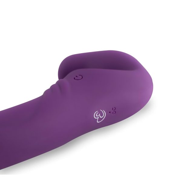 Easytoys - uzlādējams strap-on vibrators bez stiprinājuma, violets