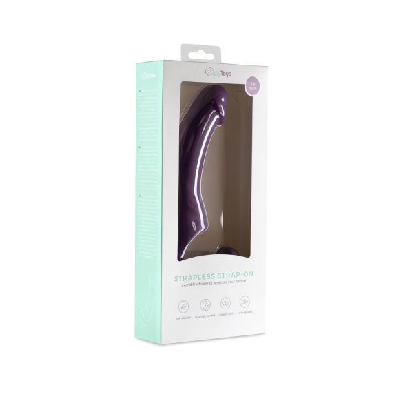 Easytoys - uzlādējams strap-on vibrators bez stiprinājuma, violets