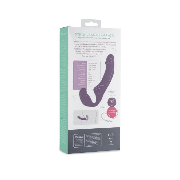 Easytoys - uzlādējams strap-on vibrators bez stiprinājuma, violets