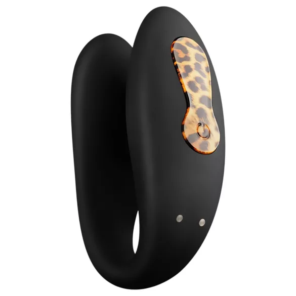Panthra Zuna - uzlādējams, ūdensizturīgs pāru vibrators (leoparda melns)