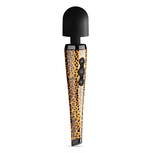 Panthra Shaka masāžas vibrators ar akumulatoru leoparda raksts melns