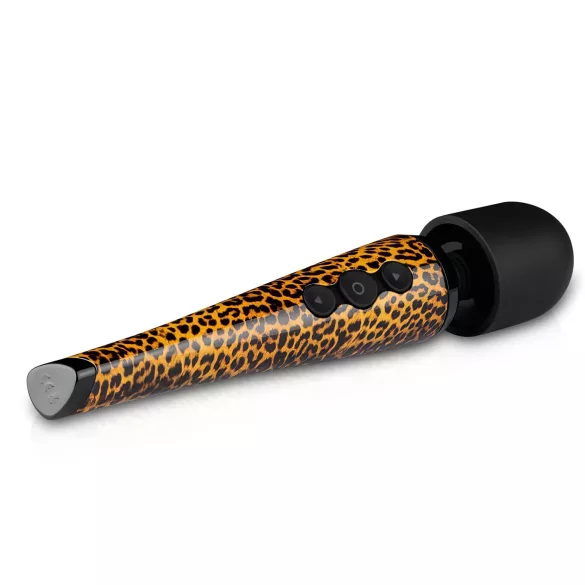 Panthra Shaka masāžas vibrators ar akumulatoru leoparda raksts melns