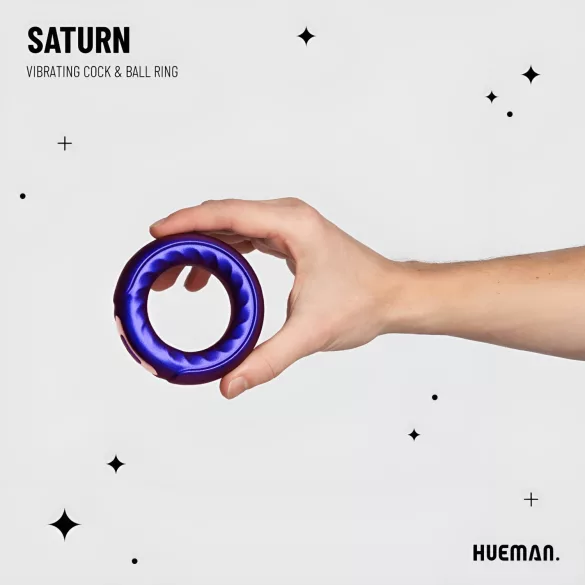 Hueman vibrējošs ūdensizturīgs akumulatora erekcijas gredzens lillā