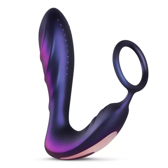 Hueman anālais vibrators ar tālvadību un dzimumlocekļa gredzenu, violets