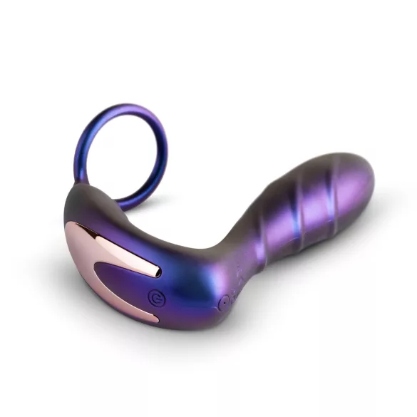 Hueman anālais vibrators ar tālvadību un dzimumlocekļa gredzenu, violets