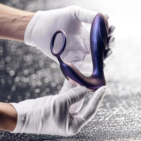 Hueman anālais vibrators ar tālvadību un dzimumlocekļa gredzenu, violets