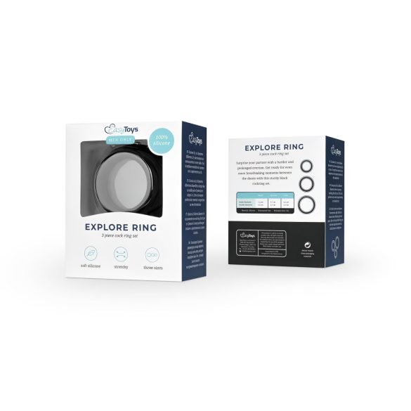 Easytoys dzimumlocekļa gredzenu komplekts, 3 gabali, melni