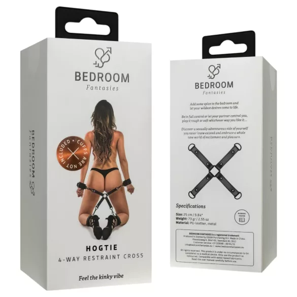 Bedroom Fantasies - roku un kāju krusts BDSM aksesuārs melns