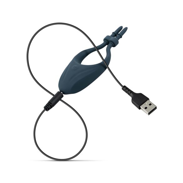 Boners - vibrējošs regulējams erekcijas gredzens zils