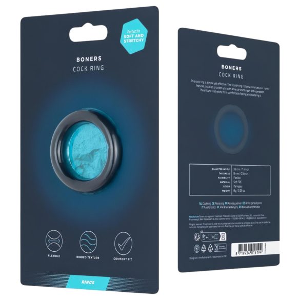 Boners Ergo - silikona gredzens (pelēks)
