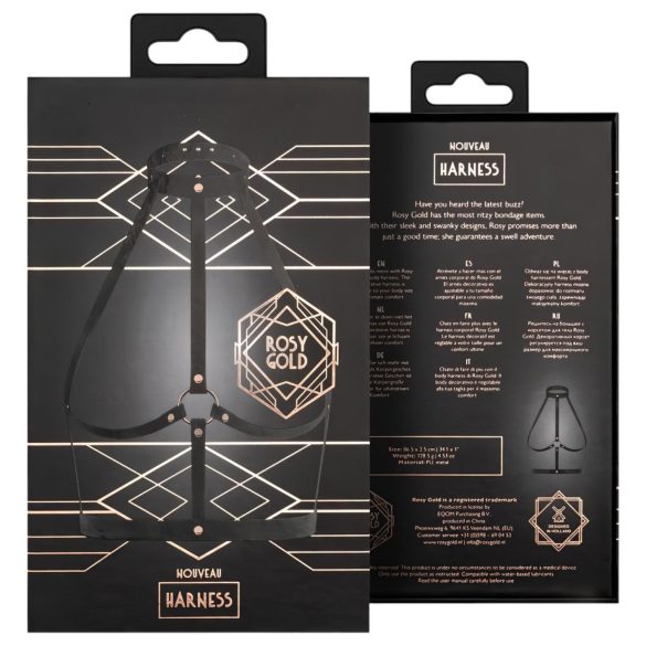 Rosy Gold - ķermeņa hāness melns/rozā zelts