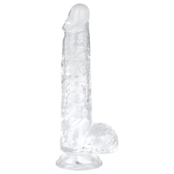 EasyToys - dildo ar sēkliniekiem 13,5 cm caurspīdīgs