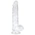 EasyToys - dildo ar sēkliniekiem 13,5 cm caurspīdīgs