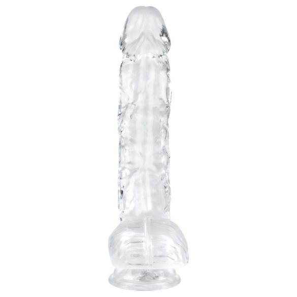 EasyToys - dildo ar sēkliniekiem 13,5 cm caurspīdīgs
