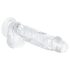 EasyToys - dildo ar sēkliniekiem 13,5 cm caurspīdīgs