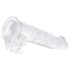 EasyToys - dildo ar sēkliniekiem 13,5 cm caurspīdīgs
