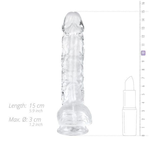 EasyToys - dildo ar sēkliniekiem 13,5 cm caurspīdīgs