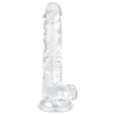 EasyToys - dildo ar sēkliniekiem 17 cm caurspīdīgs