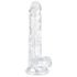 EasyToys - sēklinieku dildo - 17 cm (caurspīdīgs)