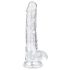 EasyToys - sēklinieku dildo - 17 cm (caurspīdīgs)