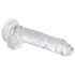 EasyToys - sēklinieku dildo - 17 cm (caurspīdīgs)