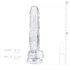 EasyToys - sēklinieku dildo - 17 cm (caurspīdīgs)