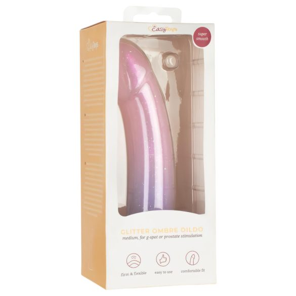 EasyToys Mermaid - dildo ar spīdumiem 19cm rozā