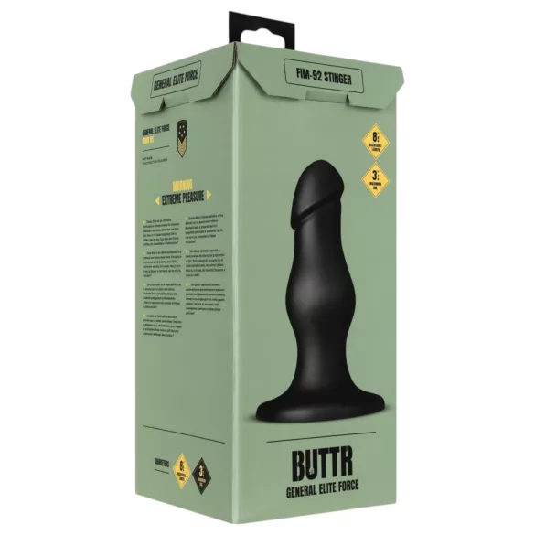 BUTTR FIM-92 - anālais dildo ar piesūcekni melns