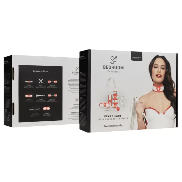 Bedroom Fantasies - medicīnas tērpu komplekts 8 gabali sarkans balts