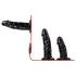 Easytoys - sieviešu strap-on apakšveļa ar trīskāršu dildo melna