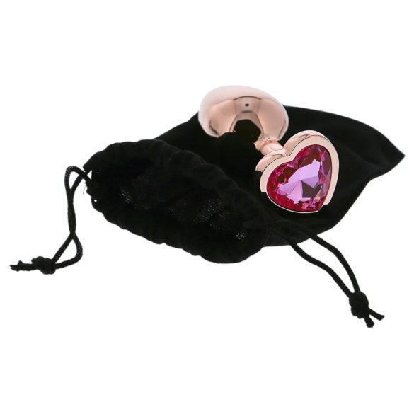 Gleaming Love - anālais aizbāznis ar sirds formas akmeni alumīnijs M rozā zelta